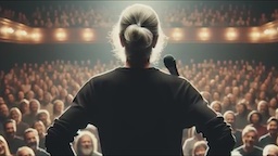 Carlin
                            and Audience